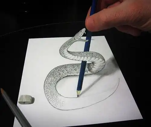 自学3d铅笔画蛇教程画3d立体画蛇初学教程