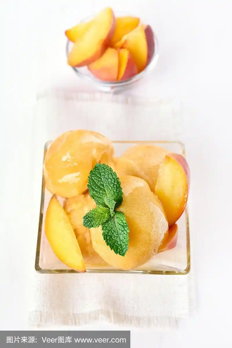 桃子冰淇淋,,果汁冰糕,垂直画幅,冰淇淋