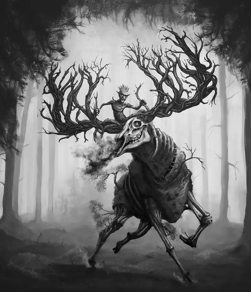 一组充满诡异气息的插画,胆小勿看