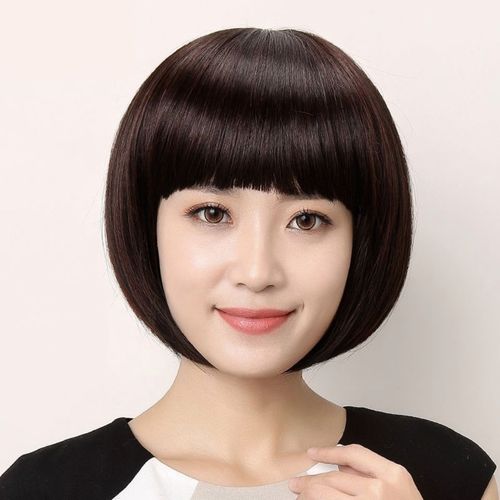 假发女短发bobo头内扣修脸波波头套发齐斜刘海短直发学生头假发套