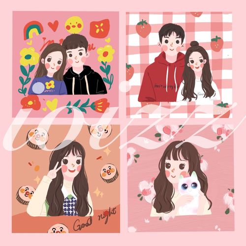 ioizz漫画头像可爱卡通情侣定制照片转手手绘卡通