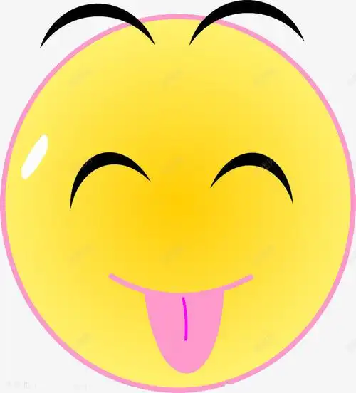 com 卡通 可爱 小孩笑脸 微笑 手绘 笑脸 舌头 调皮 黄色