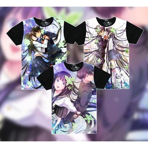 冰菓 冰果 折木奉太郎 动漫周边衣服 黑色全彩短袖t恤 男女半袖