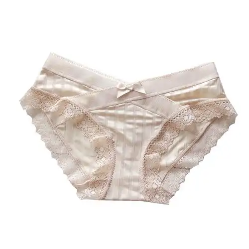 3条组轻薄冰丝内裤女高弹力性感蕾丝花边三角女士内裤舒适裆
