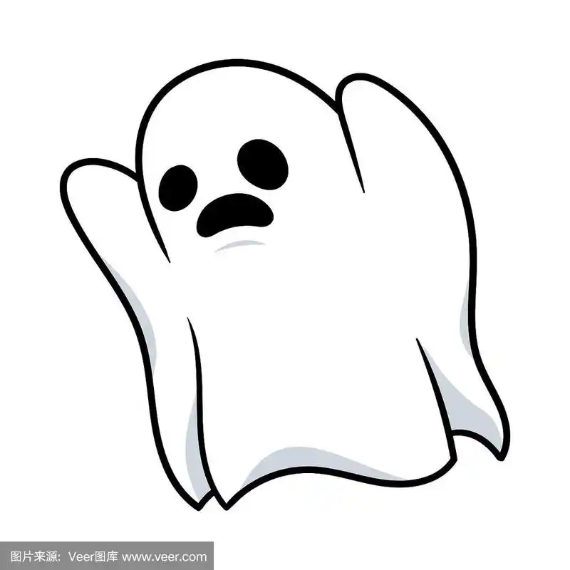 卡通孤立的幽灵插图