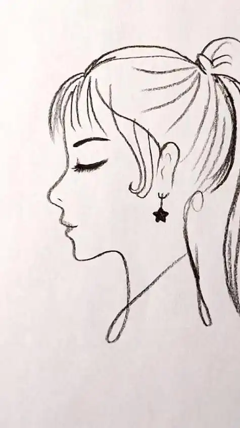 侧面小女孩简笔画 侧面小女孩的简笔画动漫风女孩侧脸简笔画画法动漫