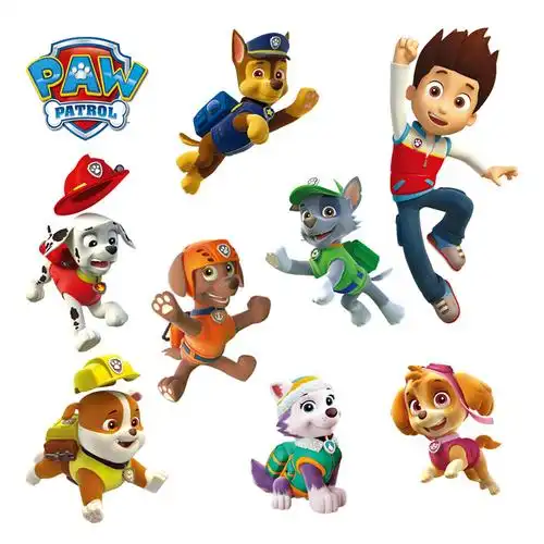 狗狗巡逻队汪汪立功卡通墙贴画男孩房间装饰墙纸自粘儿童贴纸墙画