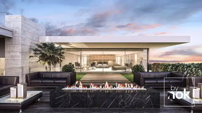 三层现代风超大面宽豪华泳池别墅