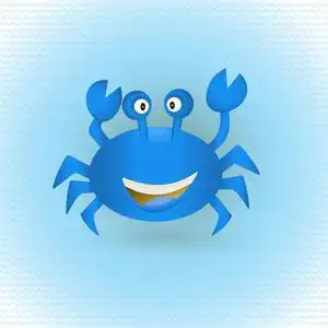 手划的蓝色螃蟹照片