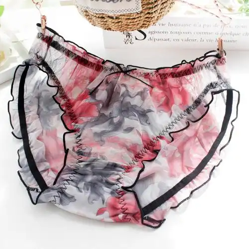 大码女内裤性感舒适胖mm200斤火辣超薄网纱性感三角裤透明