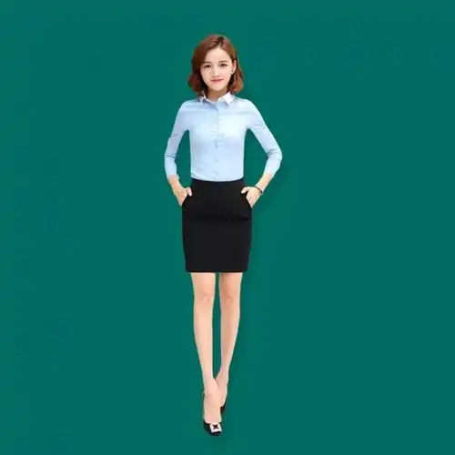 春夏职业装西装裙黑色一步裙半身包臀裙口袋裙子工作裙正装女短裙