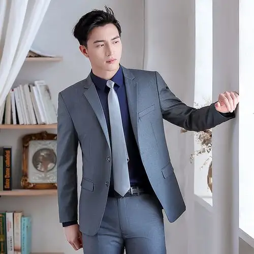 新款西装男款职业装西服套装大学生面试商务正装办公室4s店工作服