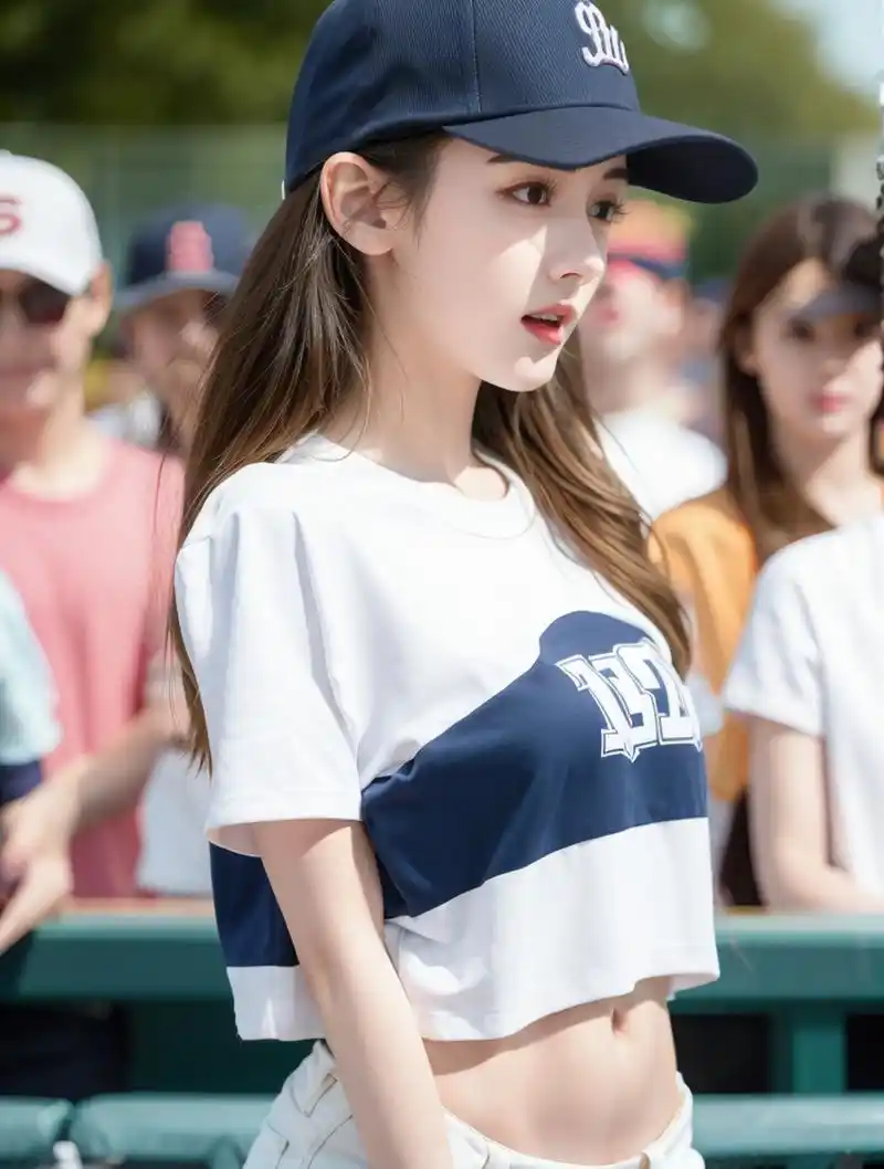 漂亮小姐姐棒球帽街拍照片,绝佳气质美少女夏日运动穿搭 #漂亮小姐姐