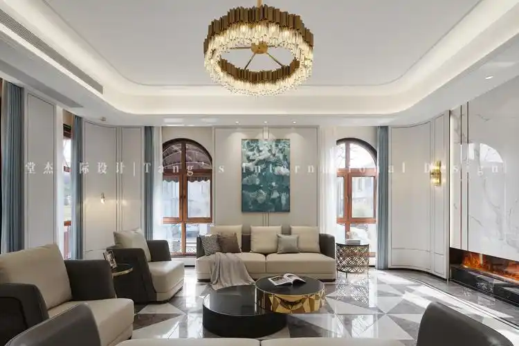 现代轻奢复地朗香别墅600平米