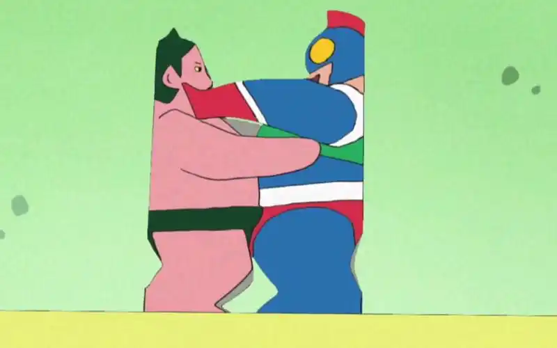 【蜡笔小新】和老爸玩纸相扑