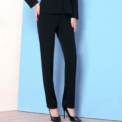 西裤女职业直筒工装工作裤正装高腰上班西服裤子西装裤黑色长裤夏