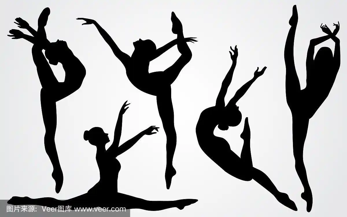 芭蕾舞女演员的黑色剪影