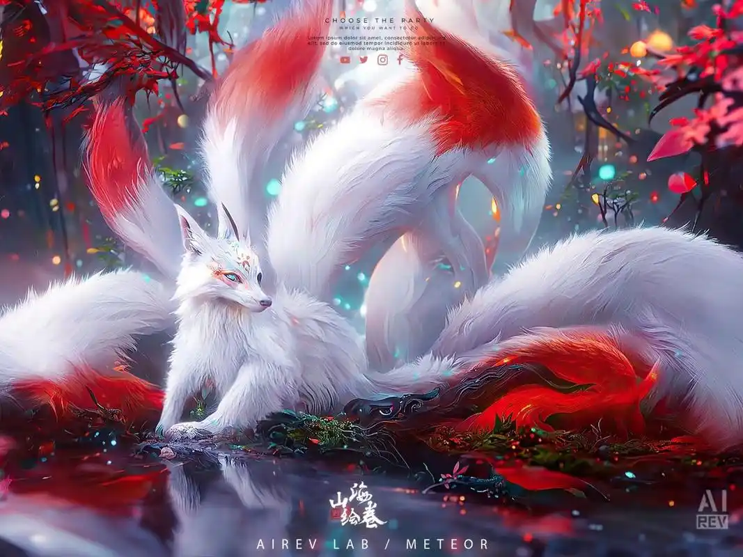 《山海经》记载了青丘与九尾狐,九尾狐简称"九尾",亦称"九尾禽"