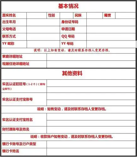 填写入会资料(全部填写好后发给培训老师)