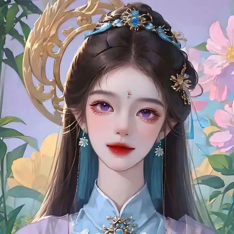 古风少女/紫色系汉服女生头像