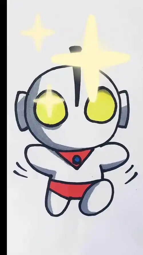 教你一分钟画一个简单q萌的奥特曼