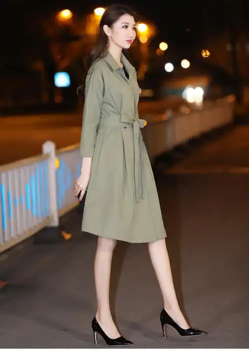 风衣女中长款女士春季新品修身显瘦韩版女士春秋长袖外套小个子潮