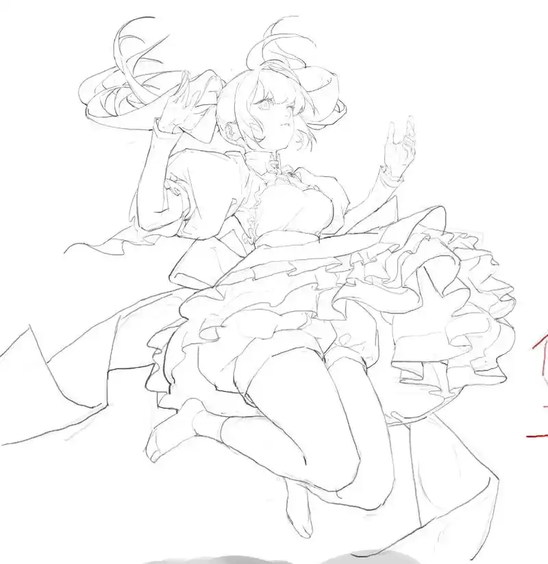 线稿 #人体结构 #插画 #二次元 - 抖音