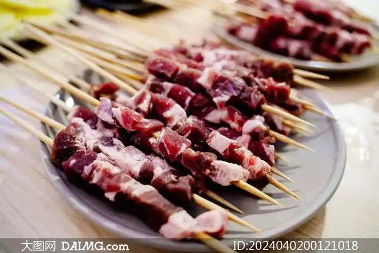 烧烤店美食羊肉串图片素材