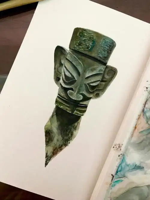 竹羽堂90:莱顿91:素材来自@嚼嚼羊#笔记灵感  #三星堆  #手绘