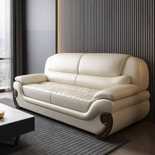 沙发客厅头层真皮三人位现代简约小户型组合123沙发皮质办公家用