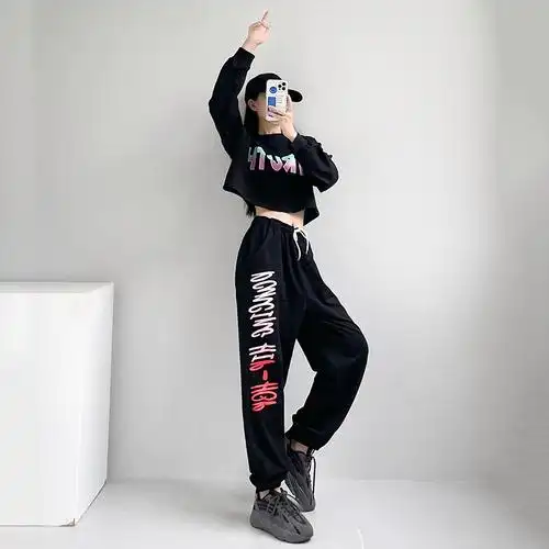 jazz爵士舞服装女套装嘻哈帅气街舞套装风格女装宽松成人舞蹈练功服