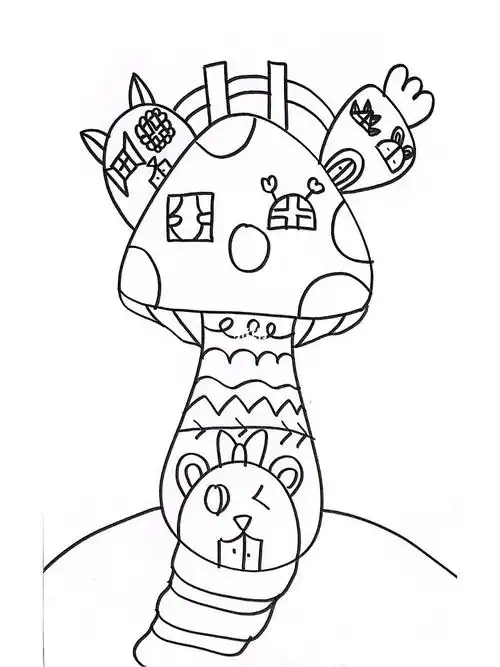 创意房子简笔画儿童画马克笔画主题画