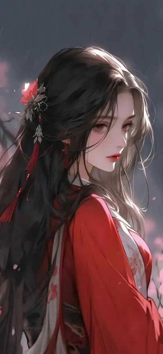 九月动态激励计划# #ai绘画# 红衣系古风插画女生壁纸 ​#动漫拖耨