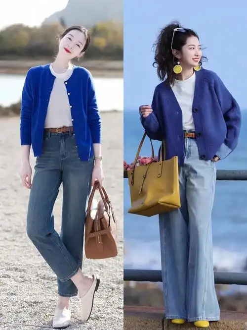 30女人今春要这么穿毛衣烟管裤通勤时髦照着博主穿也很洋气