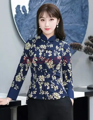 如意风中国风女士唐装汉服改良民国旗袍上衣复古盘扣中式女装 r384