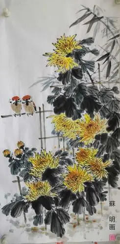 朵朵花开淡墨痕一一记墨馨缘国画组菊花作品网络展 (秋季篇)