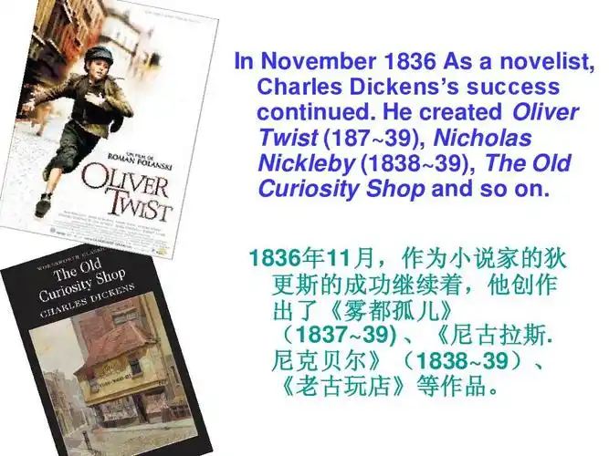狄更斯简介中英文版ppt