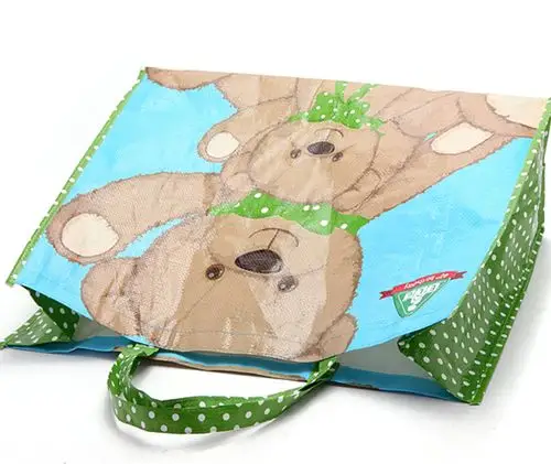 卡通小熊时尚编织购物袋 pp塑料编织袋 手提礼品