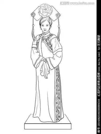 清朝小宫女简笔画满族格格简笔画满族格格简笔画清朝格格图片简笔画