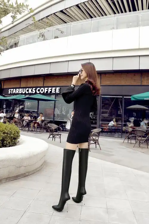 18年新款长靴超高超细跟高镜33-43码女鞋.专业定制筒围