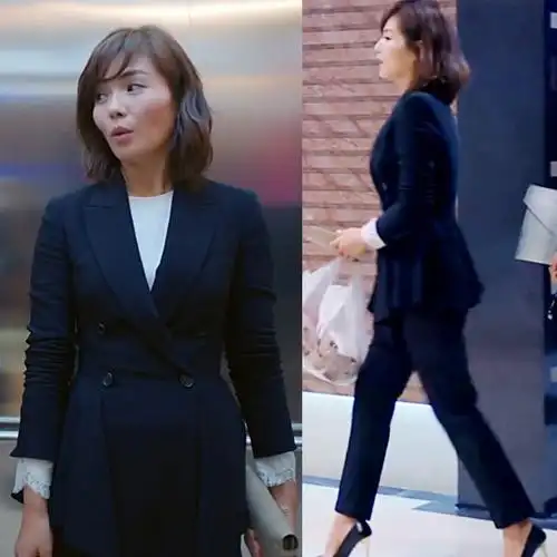 欢乐颂安迪刘涛明星同款黑色收腰修身小西装ol职业西服套装面试装