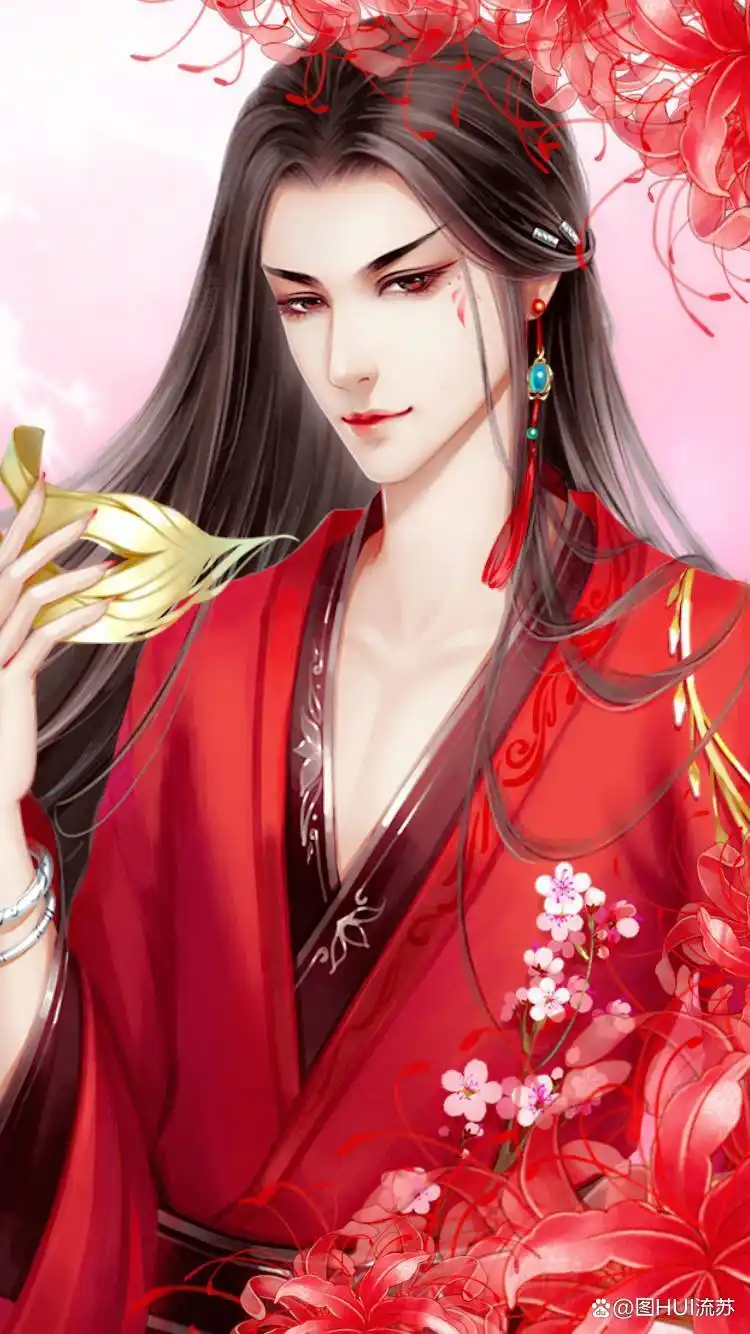 古风红衣美男子壁纸