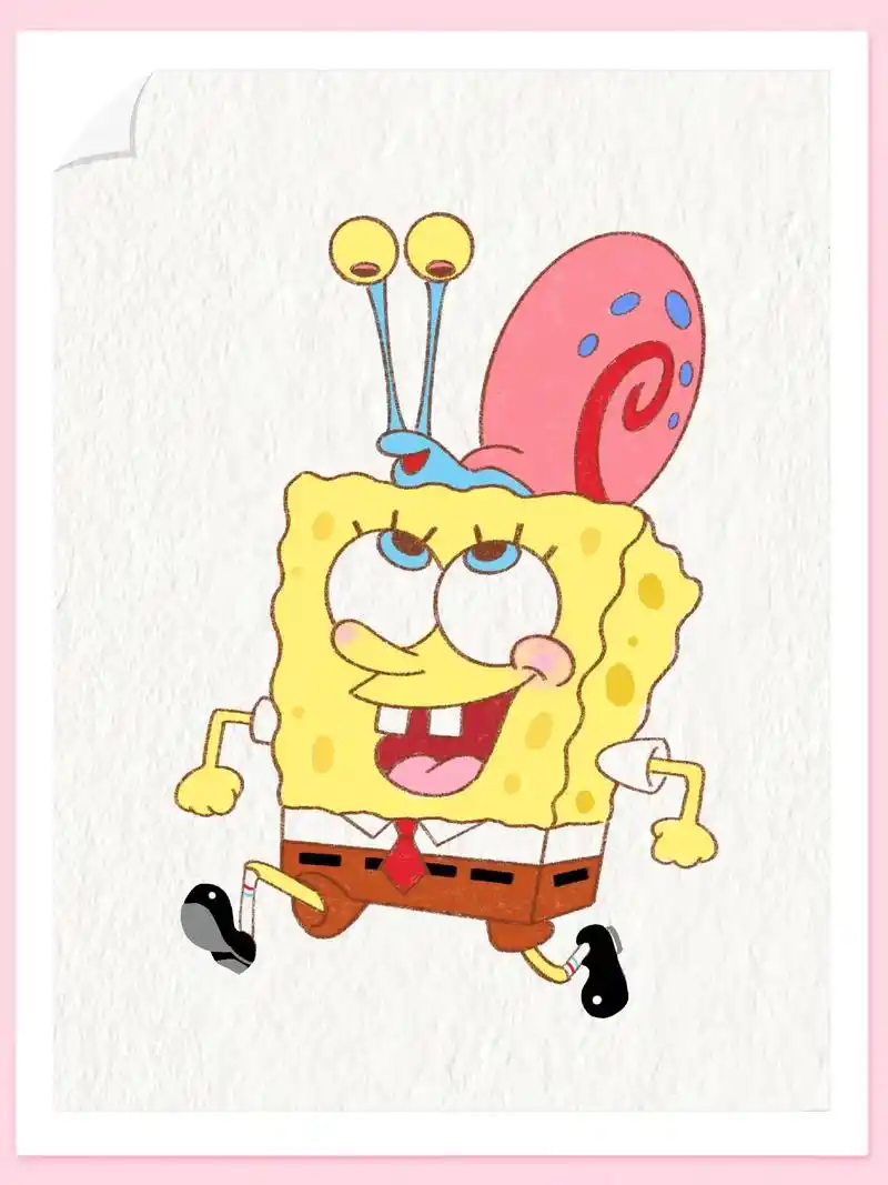 画100个卡通人物(2)海绵宝宝:"我们去抓水母!"#海绵宝 - 抖音