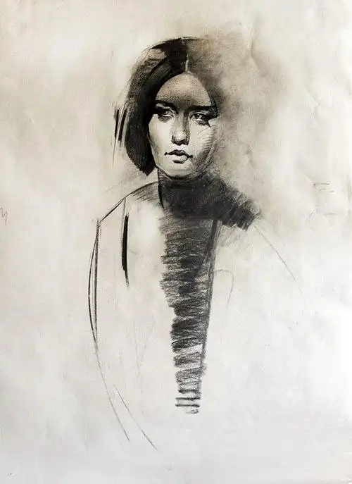 纸上木炭素描画