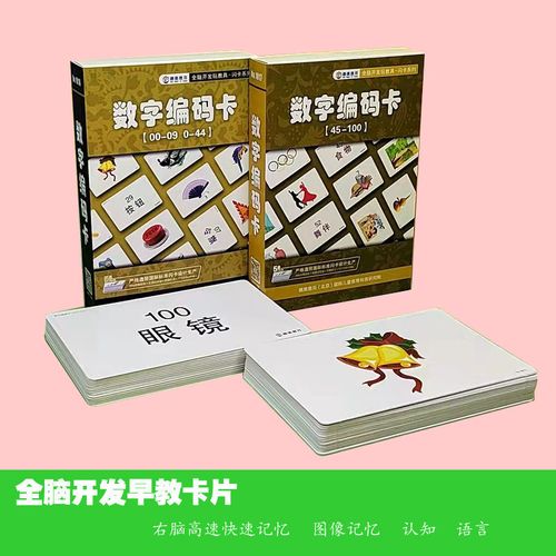 数字编码卡110张记忆力训练专用卡片幼儿童全脑右脑智力开发闪