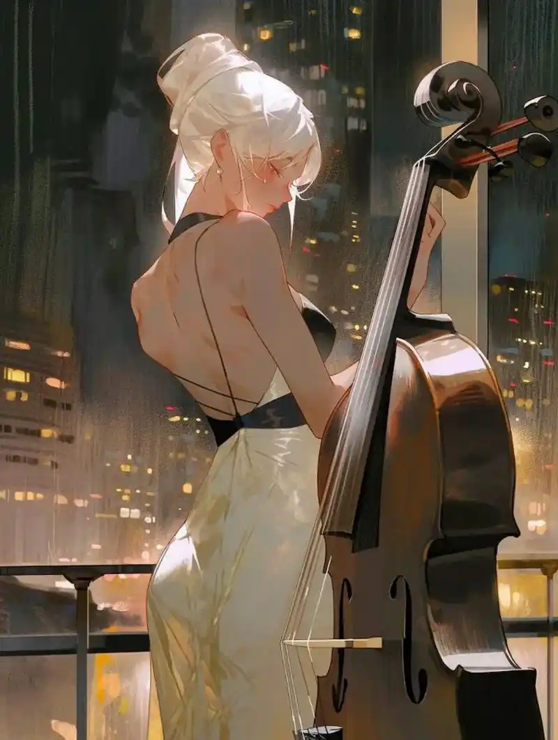 吉他与钢琴.#二次元 #美图分享 #ai绘画 #治愈系 #动 - 抖音