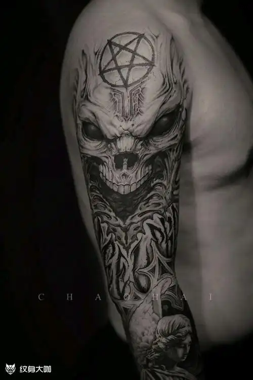 骷髅恶魔纹身图案大全 - 纹身大咖