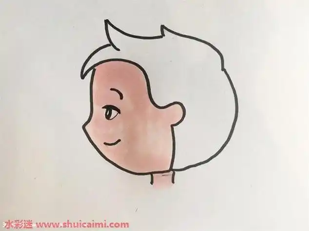 男子侧影简笔画