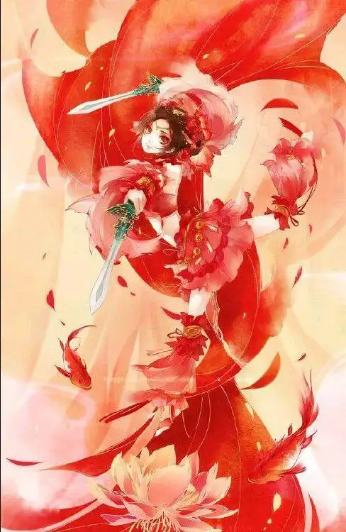 血色古风人物插