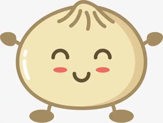表情微笑的卡通包子简图